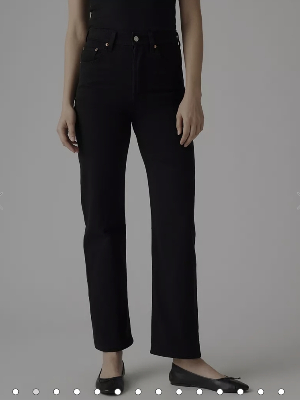 Levi's Black ribcage Ankle Straight Jeans